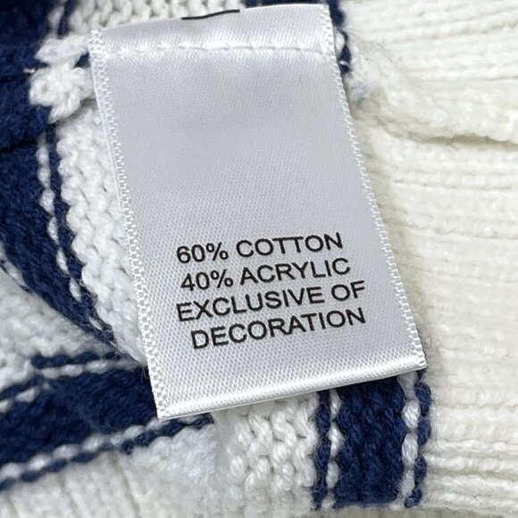 Kerri Rosenthal XOKR Sweater M White Blue Striped Cropped Nexts Smile Is On You - Picture 5 of 9